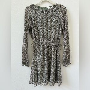 H&M Green and Purple Floral Blouse